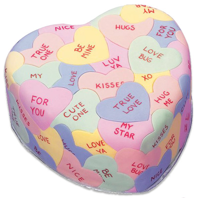 "Heart shape Vanilla cake - 2kg -Fondant cake - Click here to View more details about this Product